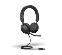 Jabra Evolve2 40 SE Casque stéréo filaire antibruit avec technologie d'appel à 3 micros et câble USB-A Fonctionne avec toutes les plateformes de communication unifiées telles que Zoom et Google Meet