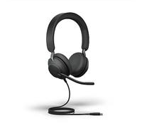 Jabra Evolve2 40 SE Casque stéréo Filaire antibruit - Technologie d'appel à 3 micros et câble USB-C - Fonctionne avec Toutes Les principales Plateformes de Communication unifiée telles Que Zoom et
