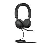 Jabra Micro-casque filaire Evolve2 40 SE - USB-C, câble étendu, stéréo, suppression du bruit, 3 micros