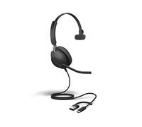 Jabra Evolve2 40 SE MS Mono - Certifié Teams - Micro-Casque filaire USB-C/A