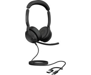 Jabra Evolve2 50 Micro-casque supra-auriculaire filaire, Bluetooth Stereo noir Suppression du bruit du microphone, Noise