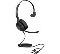 Jabra Evolve2 50 Micro-casque supra-auriculaire filaire Mono noir Suppression du bruit du microphone, Noise Cancelling micro-casque, mono, mise en sourdine du