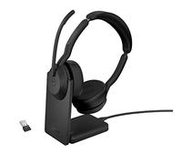 Jabra Evolve2 55 Link380a MS Stereo - Micro-casque stéréo sans fil avec USB-A - certifié pour Microsoft Teams socle de chargement inclus