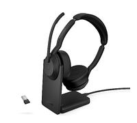 Jabra Evolve2 55 Casque stéréo sans fil - Support de charge, technologie AirComfort, micros antibruit et suppression active du bruit - Fonctionne avec les plateformes UC telles que Zoom et Google Meet