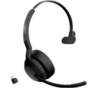 Jabra Evolve2 55 Link 380/390a MS Mono L Micro-casque supra-auriculaire Bluetooth Mono noir Noise Cancelling, Suppression du bruit du microphone micro-casque,