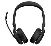 Jabra Evolve2 55 MS Stereo - Micro-casque - sur-oreille - Bluetooth - sans fil - Suppresseur de bruit actif - USB-A - noir - certifié Zoom, Certifié pour Microsoft Teams, Cisco Webex Certified, Optimi