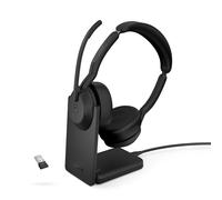 Jabra Evolve2 55 Stéréo MS + Dongle USB-A Link380 & Socle Casque MS sans-fil pour PC et mobile avec Dongle USB-A Link380 et socle de charge.