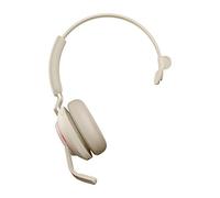 Jabra Evolve2 65 Casque PC sans Fil - Casque Mono Écouteurs Certifié UC avec Annulation du Bruit et Batterie Longue Durée - Adaptateur Bluetooth USB-C - Beige