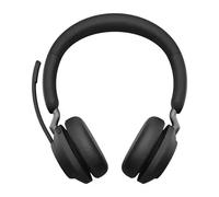 Jabra Evolve2 65 Casque PC Sans Fil - Casque Audio Certifié UC avec Annulation du Bruit et Batterie Longue Durée - Adaptateur Bluetooth USB-C - Noir