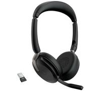 Jabra Evolve2 65 Flex Link380a UC Micro-casque supra-auriculaire Bluetooth Stereo noir Noise Cancelling micro-casque, mise en
