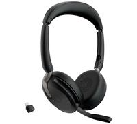 Jabra Evolve2 65 Flex Link380c UC Micro-casque supra-auriculaire Bluetooth Stereo noir Noise Cancelling micro-casque, mise en