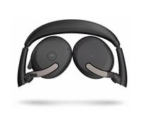 Jabra Evolve2 65 Flex MS Stereo - Micro-casque - sur-oreille - Bluetooth - sans fil - Suppresseur de bruit actif - USB-A - noir - avec socle de recharge sans fil - Certifié pour Microsoft Teams