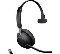 Jabra Evolve2 65 monaural Micro-casque supra-auriculaire Bluetooth Mono noir volume réglable, affichage de la charge de la batterie, mise en sourdine du
