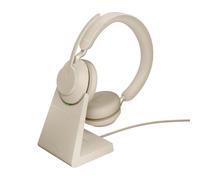 Jabra Evolve2 65, MS Stereo Casque Sans fil Arceau Bureau/Centre d'appels USB Type-A Bluetooth Beige