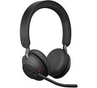 Jabra Evolve2 65 MS Stereo - Micro-casque - sur-oreille - Bluetooth - sans fil - USB-A - isolation acoustique - noir - avec support de chargement - Certifié pour Microsoft Teams Noir G