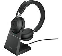 Jabra Evolve2 65 MS Stereo - Micro-casque - sur-oreille - Bluetooth - sans fil - USB-C - isolation acoustique - noir - avec support de chargement - Certifié pour Microsoft Teams Noir G