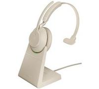 Jabra Evolve2 65 UC Mono - Micro-casque - sur-oreille - convertible - Bluetooth - sans fil - USB-A - isolation acoustique - beige - avec support de chargement Beige G