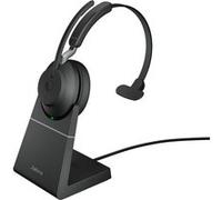 Jabra Evolve2 65 UC Mono - Micro-casque - sur-oreille - convertible - Bluetooth - sans fil - USB-A - isolation acoustique - noir - avec support de chargement Noir G