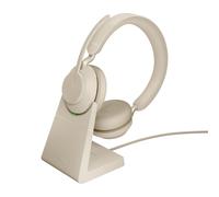 Jabra Evolve2 65, UC Stereo Casque Sans fil Arceau Bureau/Centre d'appels USB Type-C Bluetooth Beige