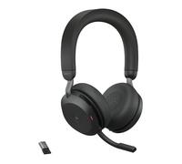 Jabra Micro-casque Evolve2 75 Bluetooth ANC USB-A noir support de chargement Certifié Microsoft Teams