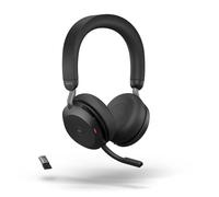 Jabra Evolve2 75 - Micro-casque stéréo sans fil pour MS, Bluetooth, USB-A, noir