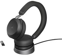 Jabra Evolve2 75 Micro-casque supra-auriculaire filaire noir Affichage de la charge de la batterie, Mise en sourdine du