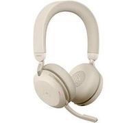 Jabra Evolve2 75 - Micro-casque - sur-oreille - Bluetooth - sans fil - Suppresseur de bruit actif - USB-A - isolation acoustique - beige - Certifié pour Microsoft Teams Beige G