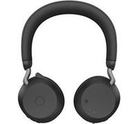 Jabra Evolve2 75 - Micro-casque - sur-oreille - Bluetooth - sans fil - Suppresseur de bruit actif - USB-C - isolation acoustique - noir - Optimisé pour la CU Noir G