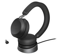 Jabra Evolve2 75 - Micro-casque - sur-oreille - Bluetooth - sans fil - Suppresseur de bruit actif - USB-C - isolation acoustique - noir - Optimisé pour la CU