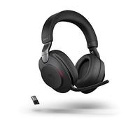 Jabra Evolve2 85 Casque PC sans fil avec support de charge - Casque stéréo certifié Microsoft Teams avec batterie longue durée - Adaptateur Bluetooth USB-A - Noir (renouvelé)