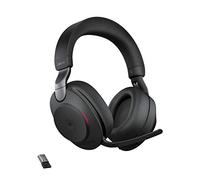 Jabra Evolve2 85 Casque PC Sans Fil - Casque Audio certifié Microsoft Teams avec Réduction du Bruit et Batterie Longue Durée - Adaptateur Bluetooth USB-A - Noir