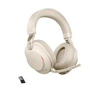 Jabra Evolve2 85 Casque PC Sans Fil - Casque Audio certifié Microsoft Teams avec Réduction du Bruit et Batterie Longue Durée - Adaptateur Bluetooth USB-A - Beige