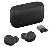 Jabra Evolve2 Buds MS - Écouteurs sans fil avec micro - intra-auriculaire - Bluetooth - Suppresseur de bruit actif - USB-A via adaptateur Bluetooth - isolation acoustique - noir - Certifié pour...