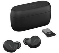 Jabra Evolve2 Buds UC - Écouteurs sans fil avec micro - intra-auriculaire - Bluetooth - Suppresseur de bruit actif - USB-A via adaptateur Bluetooth - isolation acoustique - noir - certifié Zoom, Optim