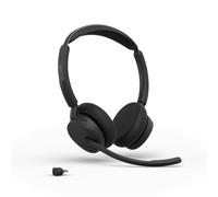 Jabra Evolve3 45 Casque sans Fil Bluetooth stéréo avec Micro, UC, USB-C | Adaptateur Bluetooth USB-C, batterie de 21 h, léger, bras micro basculant, pour les applications de réunion en ligne, Noir