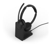 Jabra Evolve3 45 Duo USB-A MS + Socle Casque Bluetooth duo certifié Microsoft Teams avec adaptateur USB-A, socle de charge, ANC avancée et 3