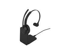 Jabra Evolve3 45 MS Mono - Micro-casque - sur-oreille - Bluetooth - sans fil, filaire - Suppresseur de bruit actif - USB-A via adaptateur Bluetooth, USB-C - avec support de chargement - Certifié Micro