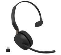 Jabra Evolve3 65 Casque sans Fil Bluetooth Mono avec Micro, MS Teams, USB-C | Adaptateur USB-C, jusqu'à 59 h de batterie, casque avec ANC, Jabra ClearVoice™, Microsoft Teams, Noir