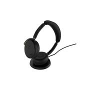 Jabra Evolve3 65 Flex - Casque sans fil ultra-léger à double port USB-A avec réduction active du bruit (ANC) | Certifié pour Microsoft Teams | Livré avec un socle de recharge
