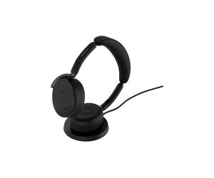 Jabra Evolve3 65 Flex - Casque sans fil ultra-léger à double port USB-A avec réduction active du bruit (ANC) | Certifié pour les plateformes UC | Livré avec un socle de recharge