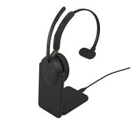 Jabra Evolve3 65 Mono USB-A MS + socle Casque sans fil certifié Microsoft Teams avec réduction de bruit adaptative et 31 heures d'autonomie en