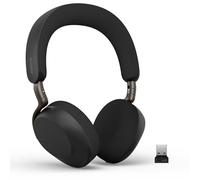 Jabra Evolve3 75 Casque on-Ear Bluetooth sans Fil avec Micro pour Travail, USB-A, IA Appel Vocal, Annulation Bruit Active Avancée, 22h, Compatible Applications de réunion en Ligne, Noir