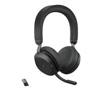 Jabra Casque Bluetooth Evolve2 75 – Réduction active du bruit, 8 micros, USB-A, MS Teams, 36 h Noir