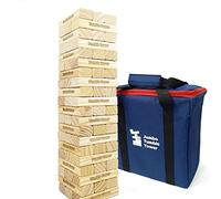 Jac & Mok Jumbo Tumble Tower Lot de 60 blocs en pin avec sac de transport