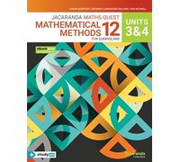 Jacaranda Maths Quest 12 Mathematical Methods Units 3 & 4 for Queensland eBookPLUS & Print + StudyON Mathematical Methods Units 3 & 4 for QLD (Book Code) (Maths Quest for Queensland Senior Series)