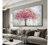 JACBON Affiche et impression nordique rose arbre de vie art mural abstrait arbres toile peinture murale photos pour salon décoration intérieure 50x100cm (20x39 pouces) cadre interne