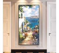 JACBON Affiches et impressions sur toile représentant un paysage méditerranéen, décoration murale, 60 x 120 cm (24 x 47 pouces), sans cadre