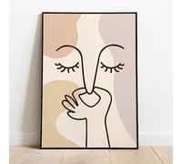 JACBON Bad Smell Cute Line Wall Art Canva Peinture Moderne Drôle Salle De Bains Couleur Affiche Imprimer Toilette Humour Photo Salle De Bains Décor 60x90cm Sans Cadre
