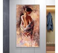 JACBON Décor à la maison Art huile beauté affiche toile impression photo abstraite moitié nue femme peinture salon décoratif art mur 80x160 cm sans cadre