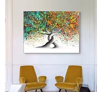 JACBON L'arc-en-ciel âme arbre toile peinture abstraite arbres colorés photos mur Art affiches pour salon décor à la maison 50x70 cm sans cadre